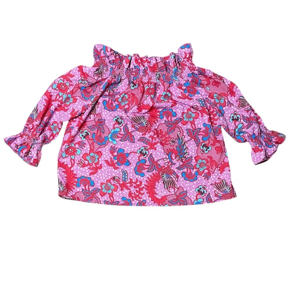 Tuckernuck Marguerite Off The Shoulder Top Size XXL in Bougainvillea Breeze Pink - Picture 5 of 9